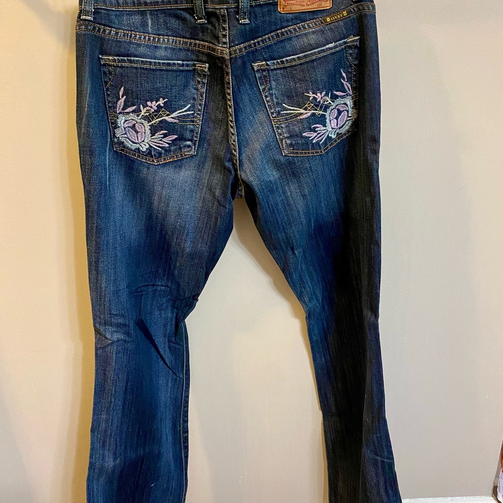 Women's Blue Embroidered Jeans